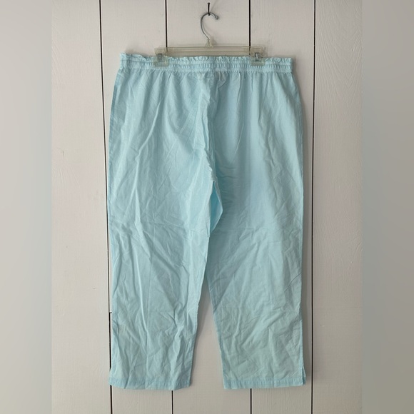 Ella Simone Cotton Pajama Set Sz XL Sky Blue NWOT Embroidered Pintuck Ribbon - Picture 13 of 16